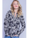 Damenbluse black white paisley von Emily van den Bergh
